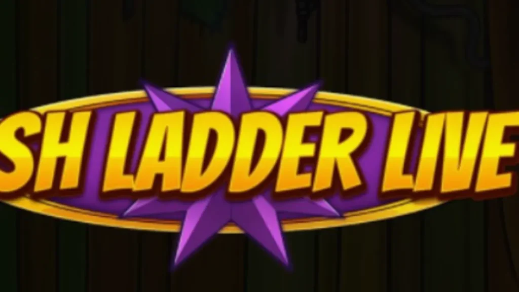 Tampilan visual slot Cash Ladder Live dengan latar belakang studio televisi yang glamor.